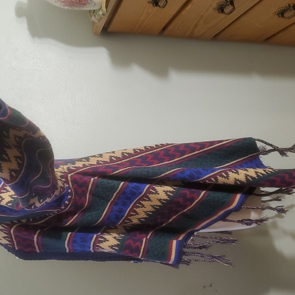 GEEGEE Women's Aztec Print Open Front Fringe Trim Waterfall Cardigan-Sz S/M - Picture 6 of 17